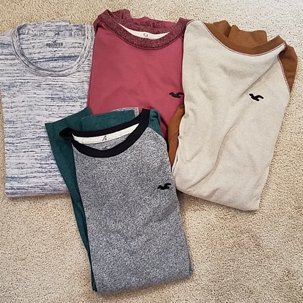 Lot of 4 Hollister medium long sleeve t's